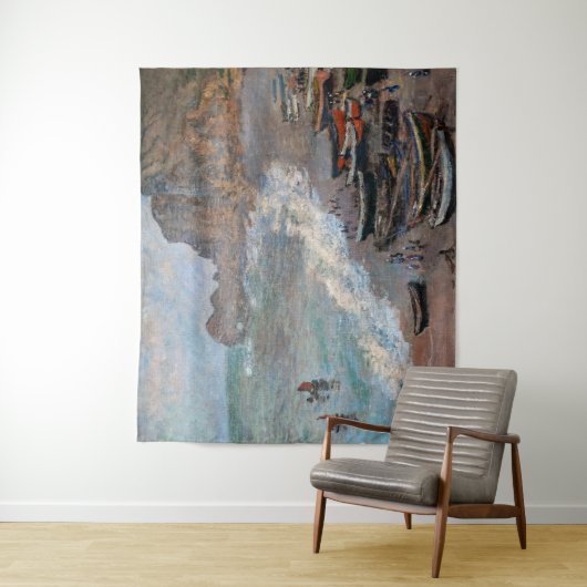 Claude Monet - Der Strand von Etretat Wandteppich (Beispiel)