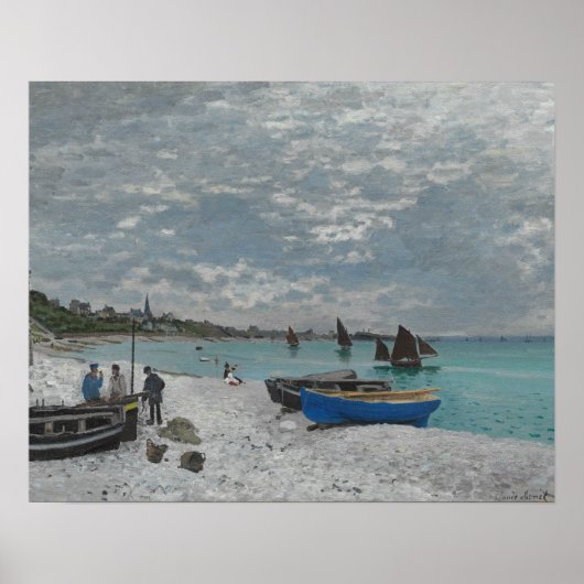 Claude Monet - Der Strand von Sainte-Adresse Poster (Vorne)
