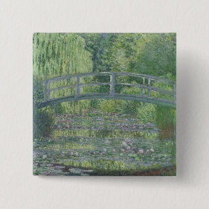 Claude Monet   Der Wasserlilie-Teich: Grüne Harmo Button