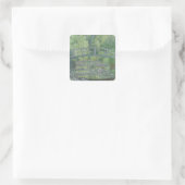 Claude Monet | Der Wasserlilie-Teich: Grüne Harmon Quadratischer Aufkleber (Tasche)