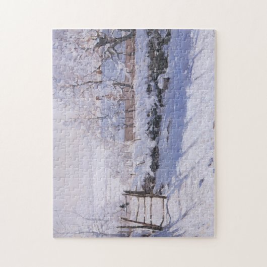Claude Monet Der Winterschnee der Magpie Puzzle (Vertikal)