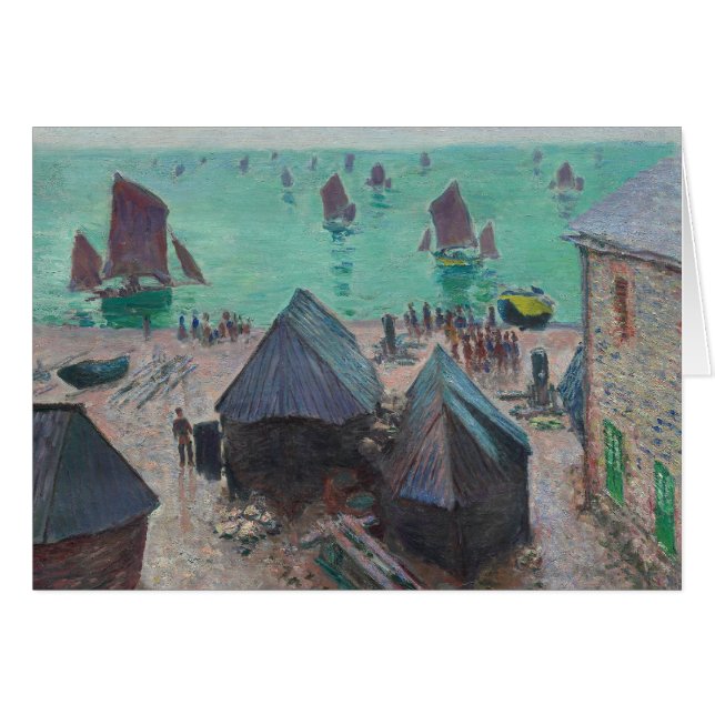 Claude Monet - Die Abfahrt der Boote, Etretat (Vorderseite (Horizontal))