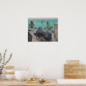 Claude Monet - Die Abfahrt der Boote, Etretat Poster (Küche)