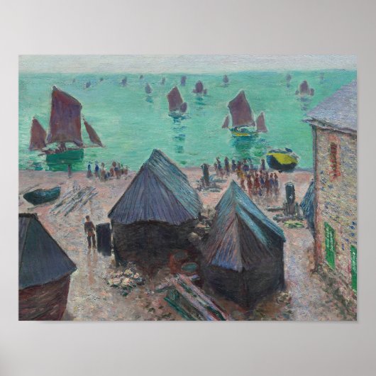 Claude Monet - Die Abfahrt der Boote, Etretat Poster (Vorne)