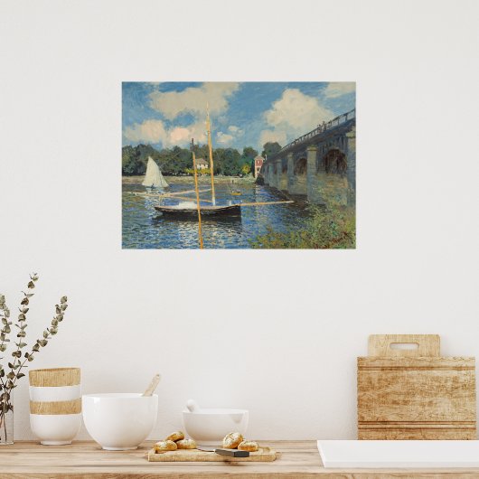Claude Monet | Die Brücke in Argenteuil Poster (Küche)