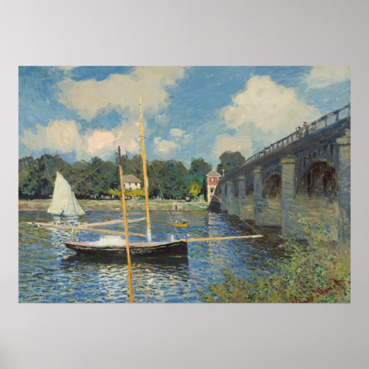 Claude Monet | Die Brücke in Argenteuil Poster (Vorne)