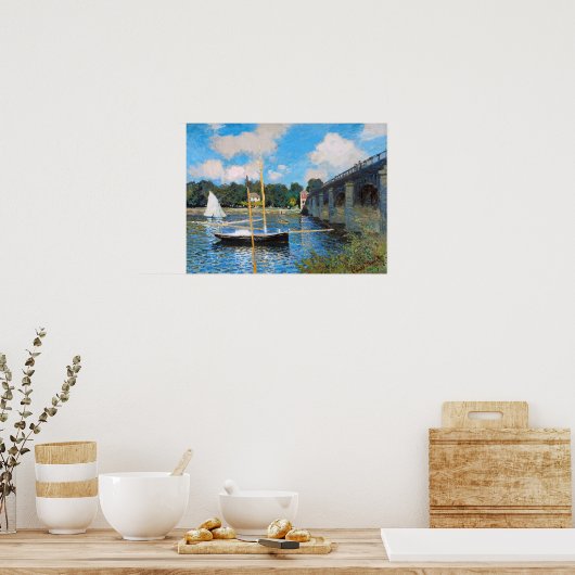 Claude Monet: Die Brücke in Argenteuil Poster (Küche)