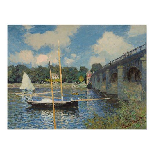 Claude Monet | Die Brücke in Argenteuil Poster (Vorderseite)