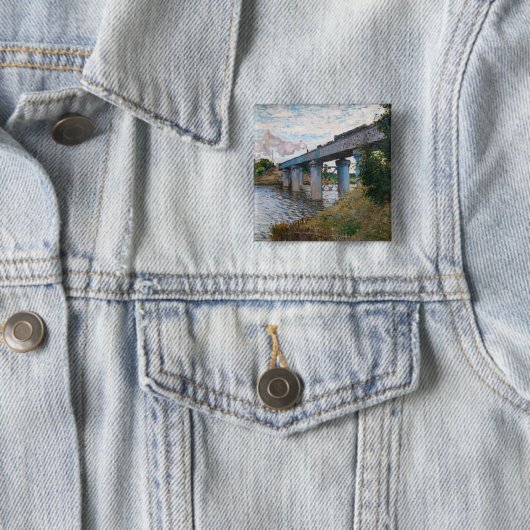 Claude Monet - Die Eisenbahnbrücke in Argenteuil Button (Beispiel)