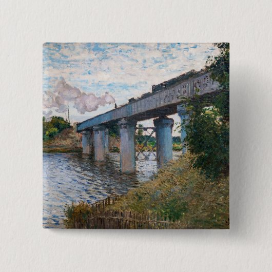 Claude Monet - Die Eisenbahnbrücke in Argenteuil Button (Vorderseite)