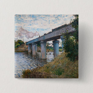 Claude Monet - Die Eisenbahnbrücke in Argenteuil Button