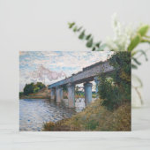 Claude Monet - Die Eisenbahnbrücke in Argenteuil Dankeskarte (Stehend Vorderseite)