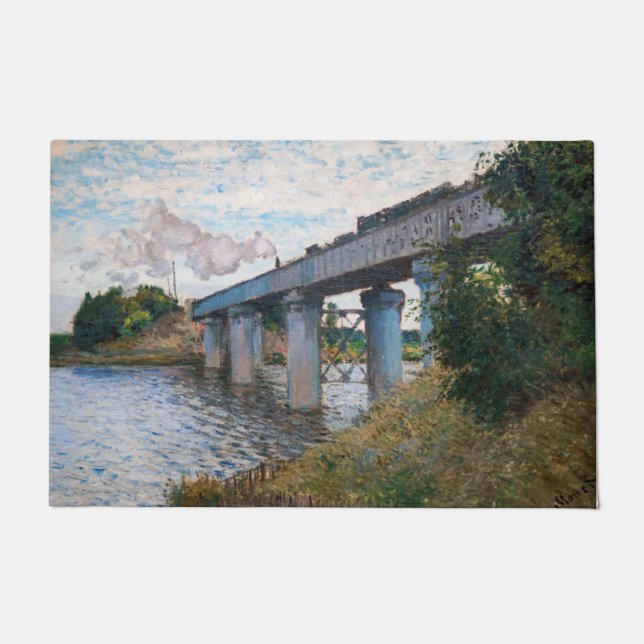 Claude Monet - Die Eisenbahnbrücke in Argenteuil Fußmatte (Vorderseite)