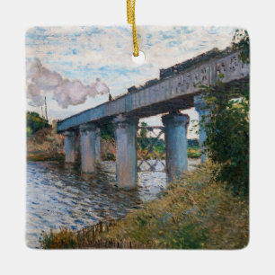 Claude Monet - Die Eisenbahnbrücke in Argenteuil Keramikornament