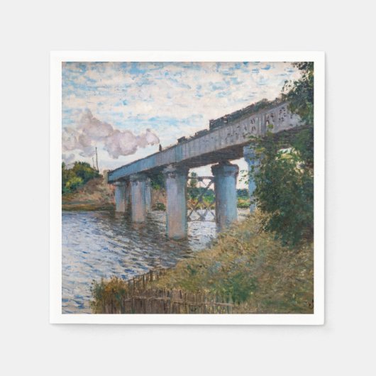 Claude Monet - Die Eisenbahnbrücke in Argenteuil Serviette (Vorderseite)