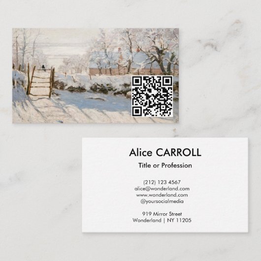 Claude Monet - Die Elster - QR Code Visitenkarte (Vorne/Hinten)