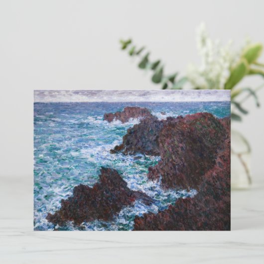 Claude Monet - Die Felsen an der Wilden Küste von  Dankeskarte (Stehend Vorderseite)