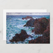 Claude Monet - Die Felsen an der Wilden Küste von  Dankeskarte (Vorne/Hinten)