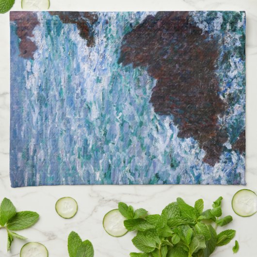 Claude Monet - Die Felsen an der Wilden Küste von  Geschirrtuch (Gefaltet)