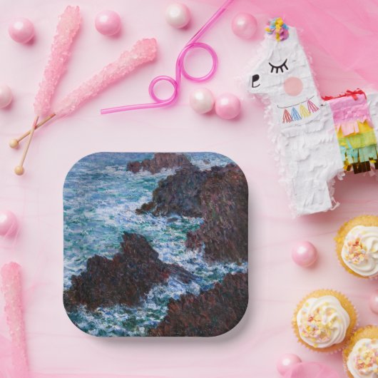 Claude Monet - Die Felsen an der Wilden Küste von  Pappteller (Party)