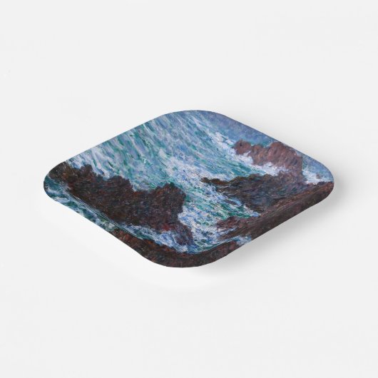 Claude Monet - Die Felsen an der Wilden Küste von  Pappteller (Gewinkelt)