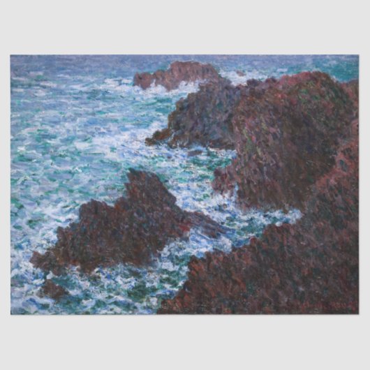 Claude Monet - Die Felsen an der Wilden Küste von  Seidenpapier (Vorderseite)
