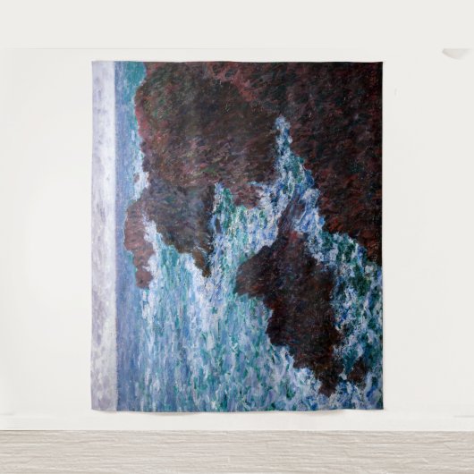 Claude Monet - Die Felsen an der Wilden Küste von Wandteppich (Vorderseite)