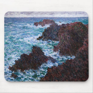 Claude Monet - Die Felsen von Belle-Ile, wilde Küs Mousepad