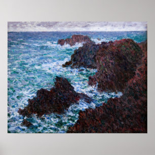 Claude Monet - Die Felsen von Belle-Ile, Wilde Küs Poster