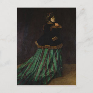 Claude Monet die Frau im grünen Kleid, 1866 Postkarte