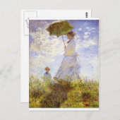 Claude Monet - die Frau mit dem Sonnenschirm Postkarte (Vorne/Hinten)