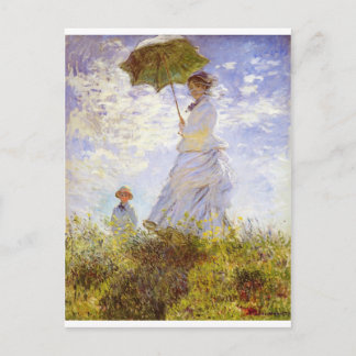 Claude Monet - die Frau mit dem Sonnenschirm Postkarte