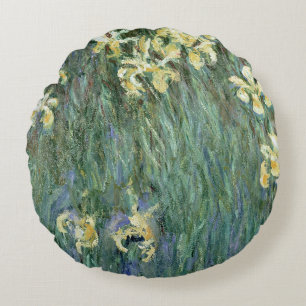 Claude Monet die gelbe Iris Rundes Kissen