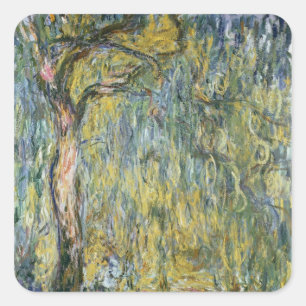 Claude Monet die große Weide bei Giverny, 1918 Quadratischer Aufkleber