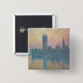 Claude Monet | die Häuser des Parlaments, Button (Vorne & Hinten)