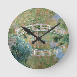 Claude Monet Die japanische Brücke, Giverny Runde Wanduhr