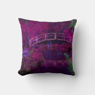 Claude Monet Die japanische Brücke lila Kissen