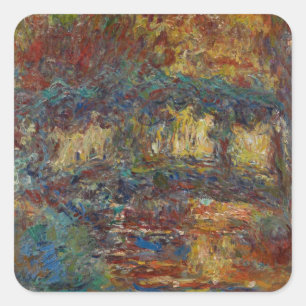 Claude Monet   Die japanische Brücke Quadratischer Aufkleber