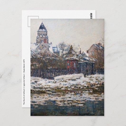Claude Monet - Die Kirche in Vetheuil Postkarte (Vorne/Hinten)