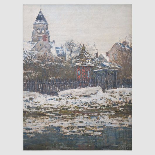 Claude Monet - Die Kirche in Vetheuil Seidenpapier