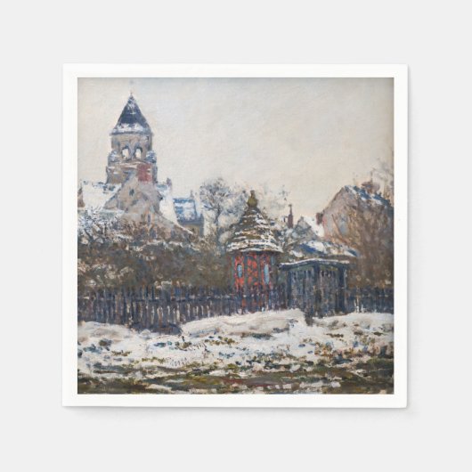 Claude Monet - Die Kirche in Vetheuil Serviette (Vorderseite)