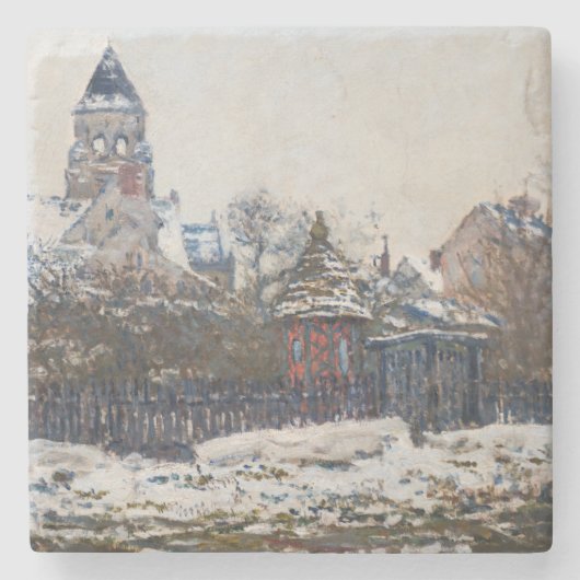 Claude Monet - Die Kirche in Vetheuil Steinuntersetzer (Vorderseite)
