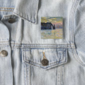 Claude Monet - Die Klippe, Etretat, Sonnenuntergan Button (Beispiel)