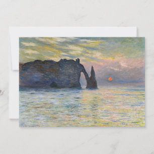 Claude Monet - Die Klippe, Etretat, Sonnenuntergan Einladung