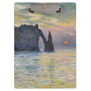 Claude Monet - Die Klippe, Etretat, Sonnenuntergan Klemmbrett