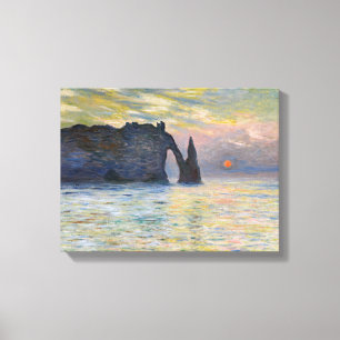 Claude Monet - Die Klippe, Etretat, Sonnenuntergan Leinwanddruck