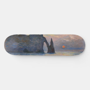 Claude Monet - Die Klippe, Etretat, Sonnenuntergan Skateboard