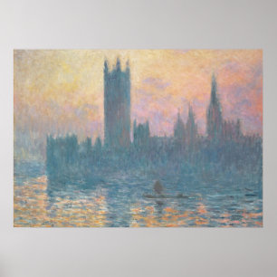 Claude Monet   Die Parlamentshäuser, Sunset Poster