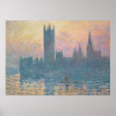 Claude Monet | Die Parlamentshäuser, Sunset Poster (Vorne)