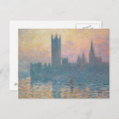 Claude Monet | Die Parlamentshäuser, Sunset Postkarte (Vorne/Hinten)